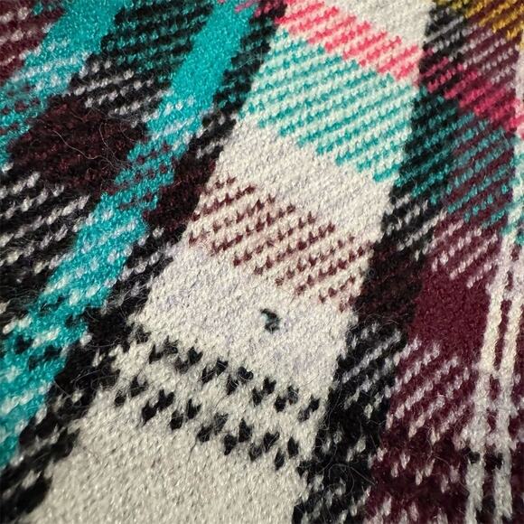 Anthropologie Rosetta Sweater Jacket Plaid M Office Career Boho Blazer Warm FLAW - Picture 5 of 12